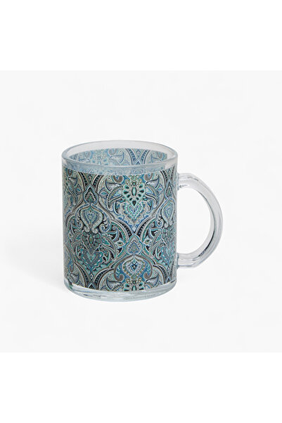 Lifestyle Layali Printed Glass Mug with Handle - 310 ml