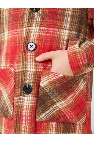 Styli معطف طويل للأولاد بنقشة مربعات