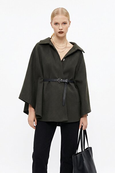 Rays 3079 Belt Detail Poncho Bitter Brown