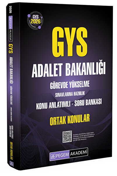Pegem Akademi Yayıncılık 2026 GYS Adalet Bakanlığı Görevde Yükselme Sınavları...