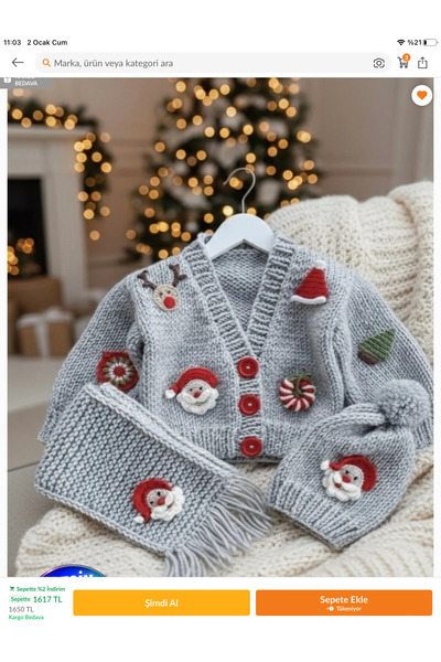 diğerr1 Year-Old-Themed Cardigan Set for 3-Year-Olds