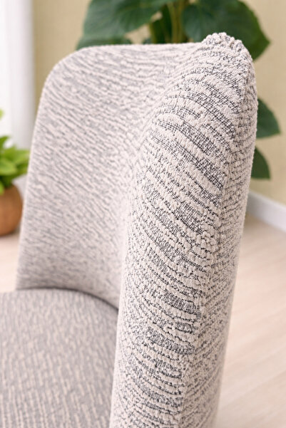 StarMall Husă pentru scaun oval mare de calitate, jacquard, lavabilă, elastică, pentru scaun de bucătărie, 1 bucată