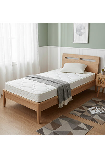 UPR HOME Tek Kişilik Yaysız Havlu Kumaş Sünger Yatak 90x190x15 cm