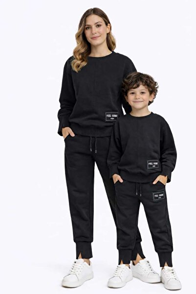 ANATOLIATEKSTILE Mother & Child Tracksuit Set – Cotton, Modern Design, Daily ...
