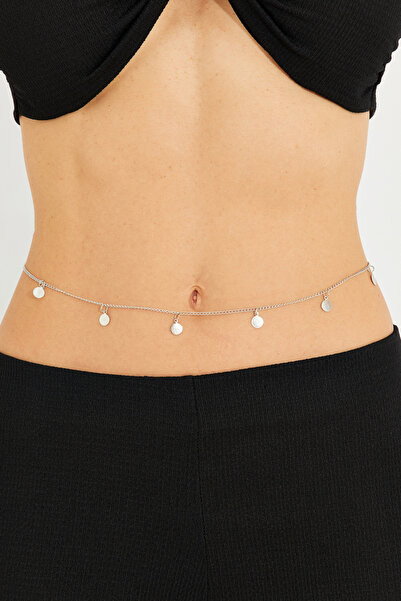 NEW JOURNAL Women's Silver Color Coin Waist Chain BE2006