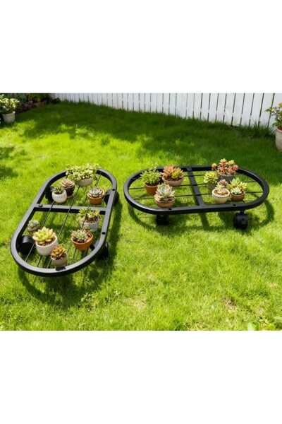 TRENDESK Ağır Hizmet Tekerlekli Saksı Standı Demir Gövde,Büyük Saksılar İçin ...