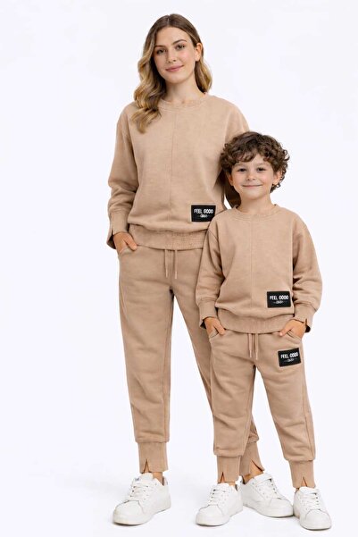 ANATOLIATEKSTILE Mother & Child Tracksuit Set – Cotton, Modern Design, Daily ...