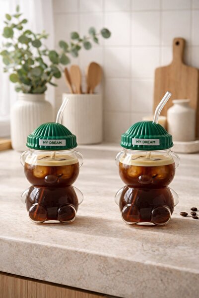 Anadolu Saray 2'lİ Ayıcık My Dream Tasarım Borosilikat Cam İçecek Bardağı ve ...