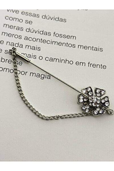 roshel Çiçekli Yaka İğnesi Broş Zirkon Taşlı Broş Yaka İğnesi