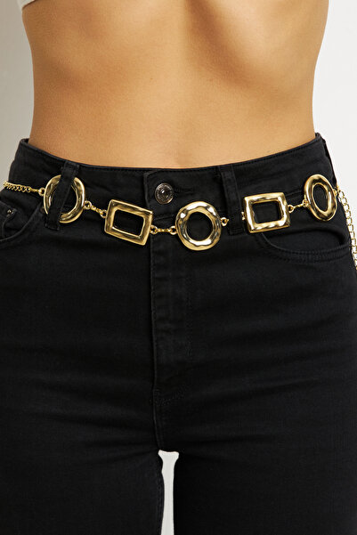 NEW JOURNAL Women's Gold Color Chain Belt Be1007