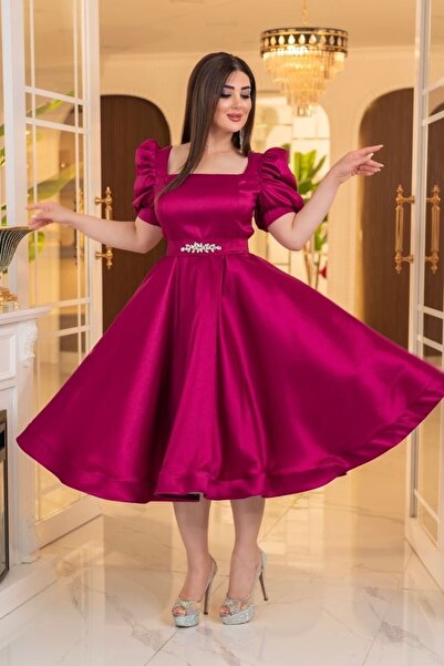 Matik Abiyem Bella Taffeta Balloon Sleeve Midi Dress