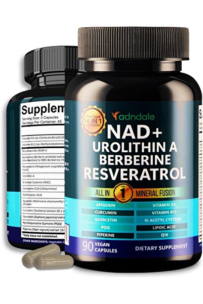 Adndale Urolithin-A Berberine Liposomal NAD+ Trans Resveratrol CoQ10 NMN Pqq ...