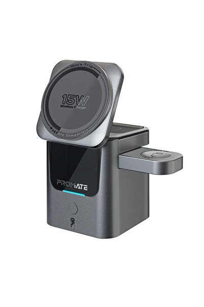 Promate iDock-Trio 3-in-1 Auto-Fold Wireless Charging Station