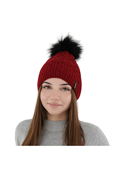 OEM Women's winter hat Xena, Burgundy color, Universal size 55-60