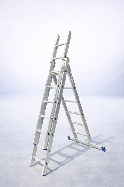 EGE AKROBAT 3X2m |6 m | Sürgülü A Tipi 18 Basamak Alüminyum Merdiven | Sat Ti...