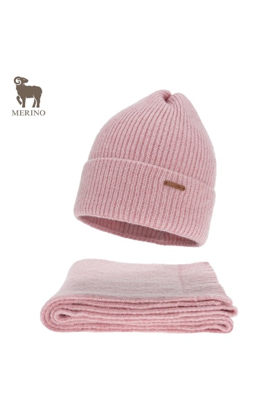 OEM Seala Women's Winter Set, 2 Pieces: Hat and Scarf, Pink Color, 55-60