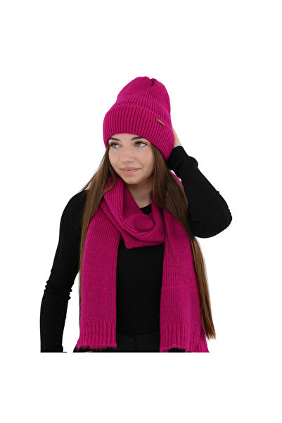 OEM Seala Women's Winter Set, 2 Pieces: Hat and Scarf, Burgundy Color, 55-60
