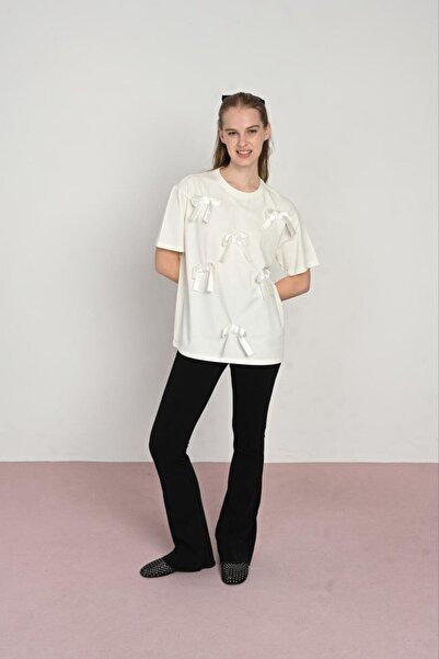 LOCO LOCO Μπλουζάκι για κορίτσια με σατέν φιόγκο