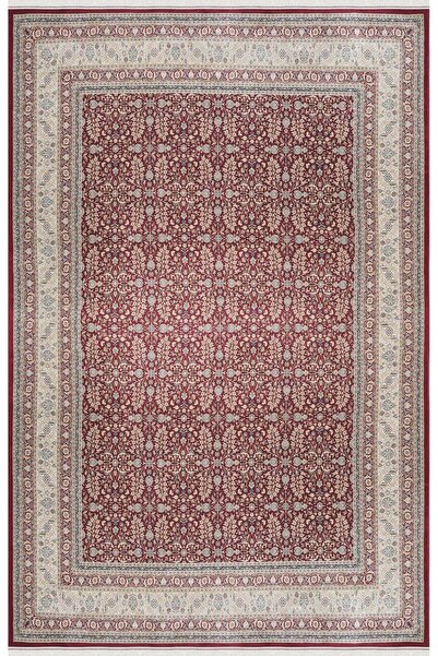 Apex Halı Burj 8771 Bordo Afgan Desenli İpek 100 Tarak Dokuma Sıklığı Özel Te...