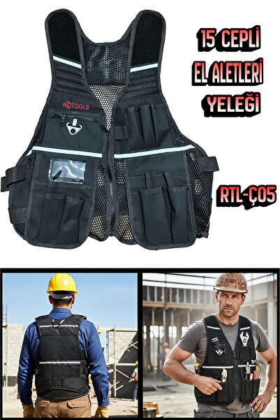 RETOOLS RTL-Ç05 15 CEPLİ EL ALETLERİ YELEĞİ
