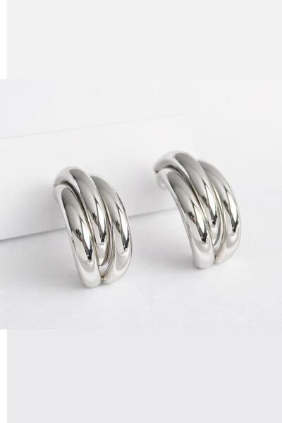 New Obsessions Silver Color Steel Earrings