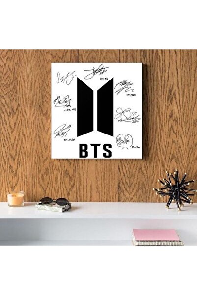 urbantrands BTS Signature Themed Wall Art White/Black 33x33cm
