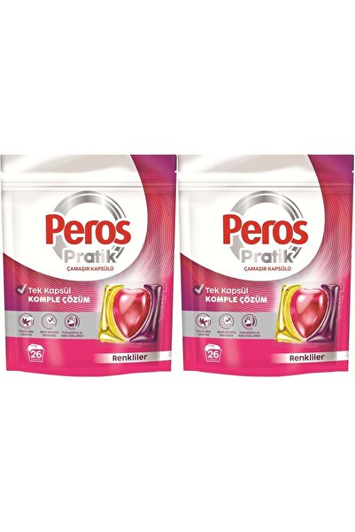 Peros Pratik Matik Çamaşır Deterjanı Kapsülü - Tableti 52 Adet Renkliler (2PK...