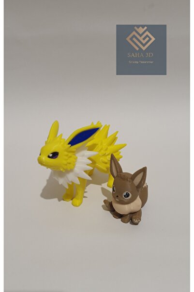 saha3d sıradışı tasarımlar Pokemon figür Jolteon (Eevee hediyeli)