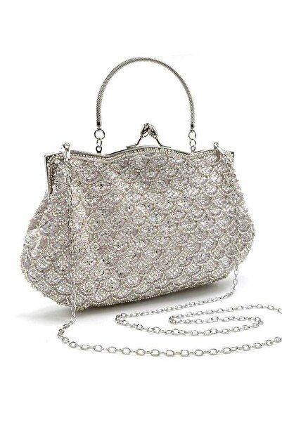 Generic Handmade Beaded Embroidery Bag Prom Party Sequin Bag Evening Bag