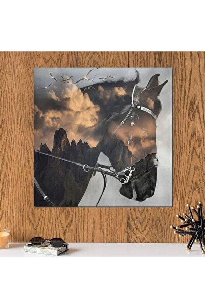 urbantrands لوحة جدارية متعددة الألوان بتصميم حصان، مقاس 33 × 33 سم