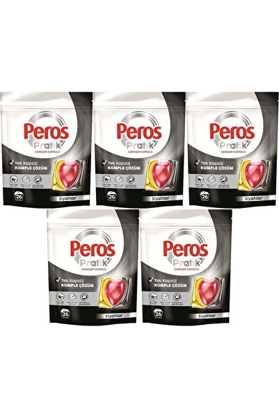 Peros Pratik Matik Çamaşır Deterjanı Kapsülü - Tableti 130 Adet Siyahlar (5PK...