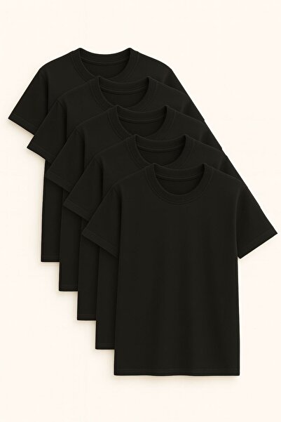 assef Men's 5-Pack 100% Cotton Soft Textured Oversized Loose Fit Short Sleeve...