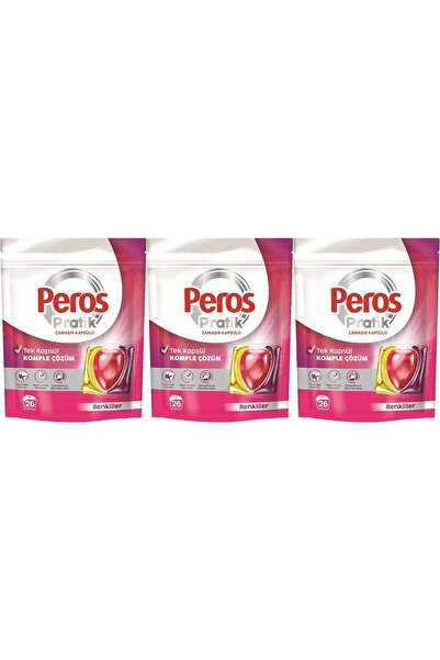 Peros Pratik Matik Çamaşır Deterjanı Kapsülü - Tableti 78 Adet Renkliler (3PK...