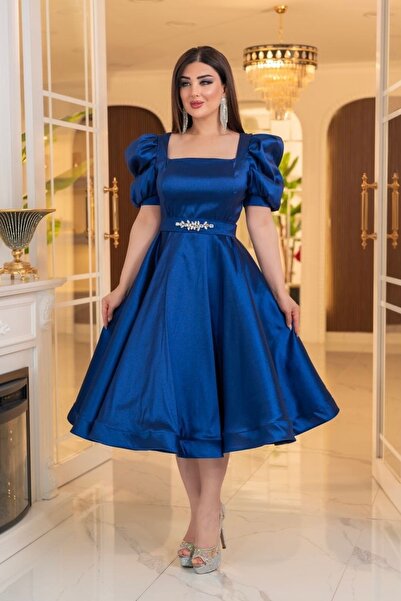 Matik Abiyem Bella Taffeta Balloon Sleeve Midi Dress
