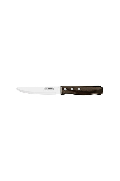 TRAMONTINA Jumbo 5 Inches Steak Knife with Stainless Steel Blade and Brown Di...