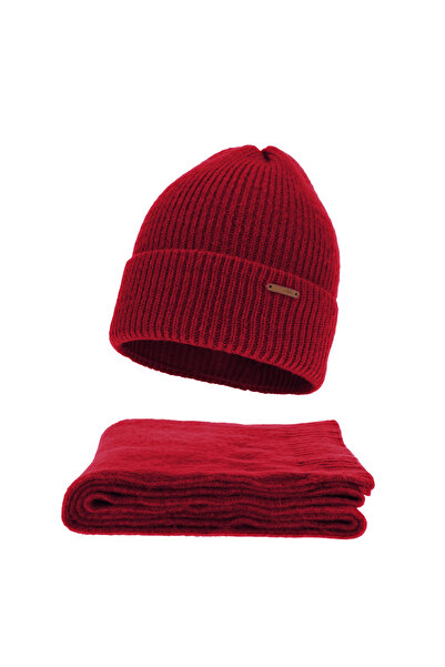 OEM Seala Women's Winter Set, 2 Pieces: Hat and Scarf, Red Color, 55-60