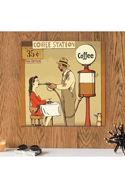 urbantrands لوحة جدارية متعددة الألوان بتصميم لمحبي القهوة، مقاس 33 × 33 سم