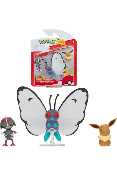 Cici Oyuncak Pokémon Battle Figure Set - Pawnıard Butterfree Eevee 3'lü Figür...