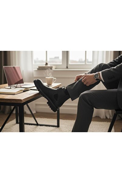 BAYRAMOĞLU KUNDURA BAĞCIKLI SİYAH ERKEK RAHAT BOT