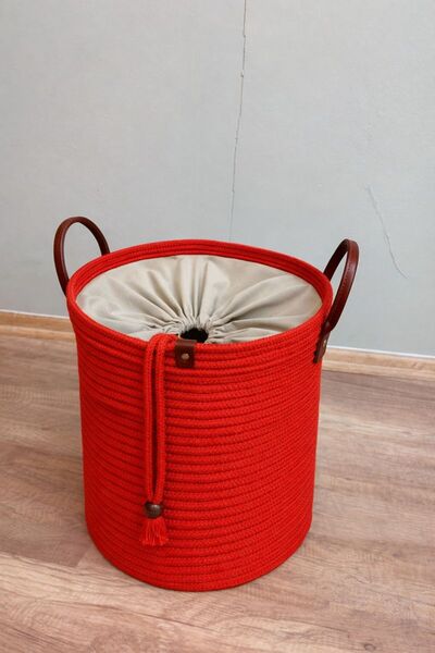 MaVaux εφέ σύσφιξης καλάθια με επένδυση Cinchy Drawstring, διακοσμητική δερμά...