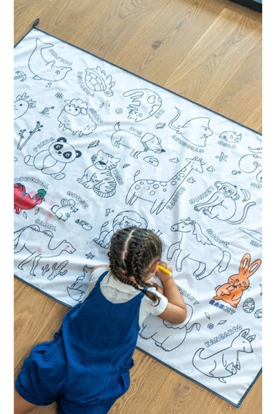 GEZEN AY BOYAMA ÖRTÜSÜ YIKANABİLİR SU GEÇİRMEZ OYUN HALISI MATI