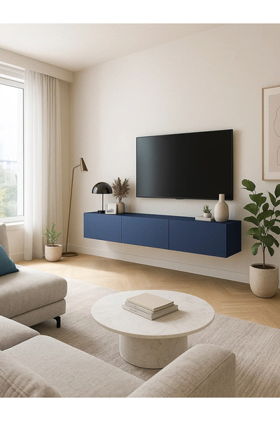 dorpek Cercei Tv Sehpa & Ünitesi, Duvara Monte Tv Ünitesi | Lacivert