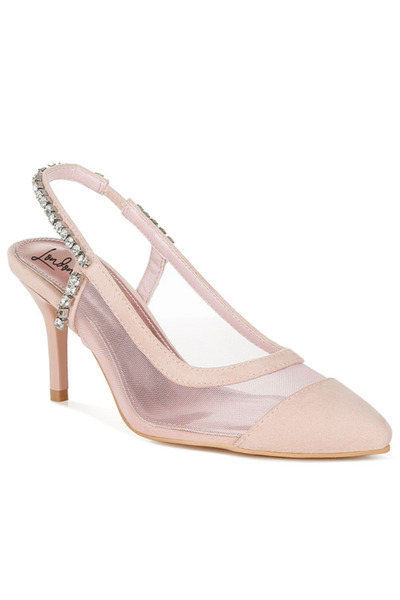 london Rag صندل نسائي بكعب ستيليتو مفتوح من الخلف باللون الوردي