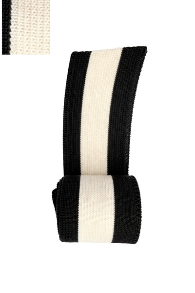 U5 FASHION Triko Ribana 1 Adet En 98 cm Boy 5 Cm Siyah Çizgi Ham Renk