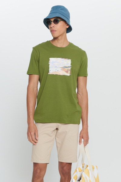 AC&Co / Altınyıldız Classics Khaki Standard Fit Regular Cut 100% Cotton Soft ...