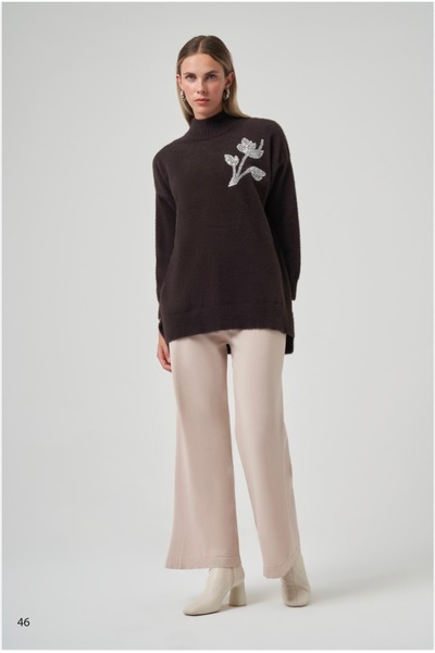 Nuss Angora Tunik ACI KAHVE Ön;80 Arka;85 cm