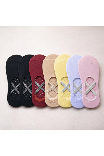 shefox 7 Pairs Women's Non-Slip Sole Abs Print Glitter Cross Band Sports Yoga...