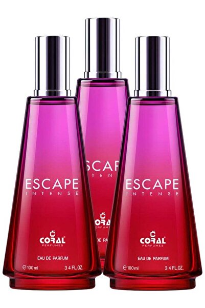 CORAL PERFUMES Coral Escape Intense Perfume For Women - Pack of 3 x 100ml