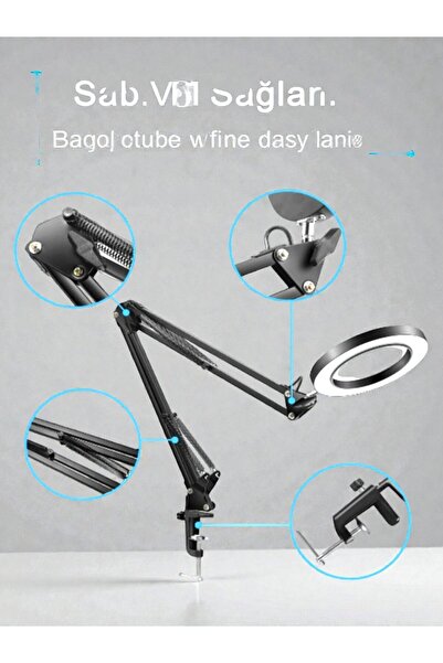 Renvox Professional 3 Colors Lighted 10X Magnifying Led Desk Lamp - Work Ligh...