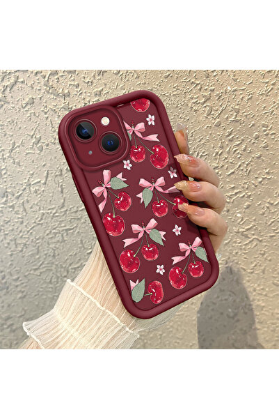 Hontinga iPhone 13 Compatible Camera Protected Fruit Pattern Soft Silicone Ph...